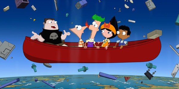 Buford, Phineas. Ferb, Isabella, and Baljeet are in the middle of a life or death situation determining what to do.