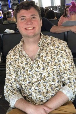 Joseph Jessee, a senior at E&H double majoring in Vocal Performance and Music Education, who is working on preparing his senior recital material remotely due to COVID-19.