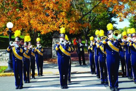 The Emory & Henry Marching band pre-Covid restrictions.