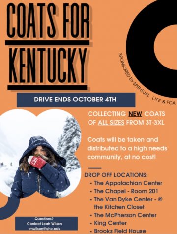 Coats for Kentucky, a coat drive led by multiple E&H organizations, hopes to provide aid to people in Eastern Kentucky during the cold months ahead. Photo courtesy of Leah Wilson, coordinator of civic life at the Appalachian Center for Civic Life.