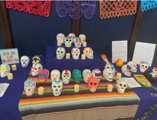 The World Languages Department created a calaveras altar in Wiley Hall to celebrate Día de los Muertos alongside their first open house; calavera translates to skull in Spanish, and has become synonymous with Día de los Muertos celebrations honoring life and those no longer living.
